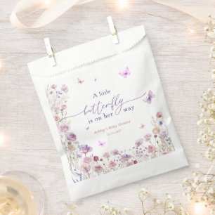 A Little Butterfly Is On The Way Cute Baby Shower Favor Bag