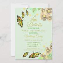 A Little Butterfly Is On The Way Floral Baby Showe