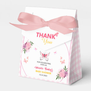A Little Butterfly Is On The Way Girl Baby Shower Favor Boxes