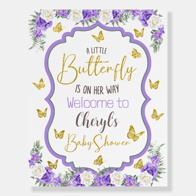A little Butterfly is on the way Welcome Sign (Front)