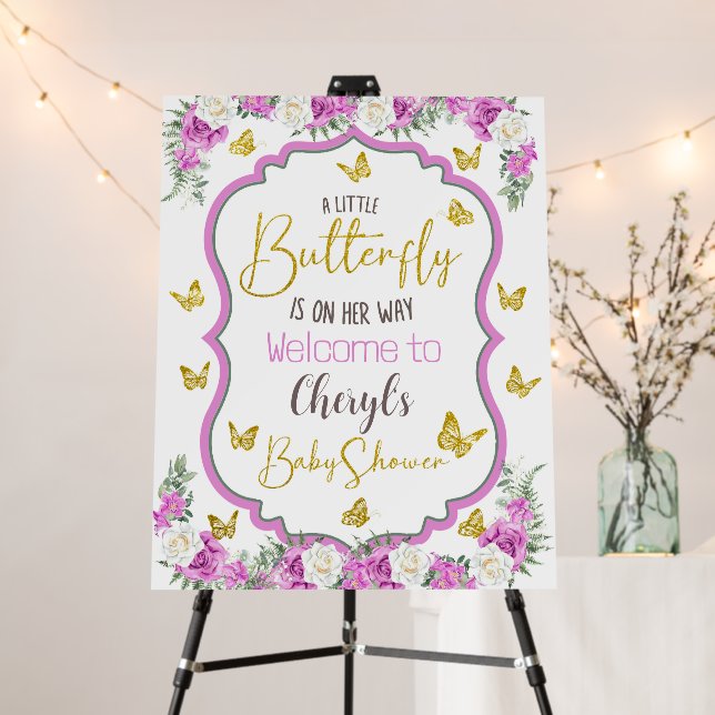 A little Butterfly is on the way Welcome Sign (In Situ (Stand))