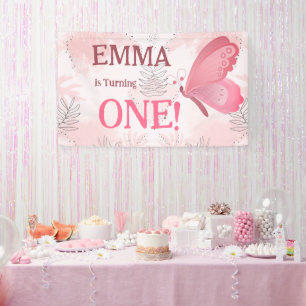 A Little Butterfly is Turning One! Banner