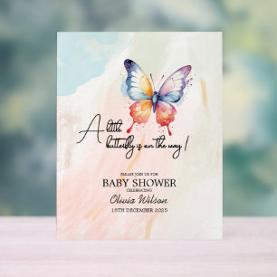A little butterfly pastel whimsical Baby Shower Acrylic Sign