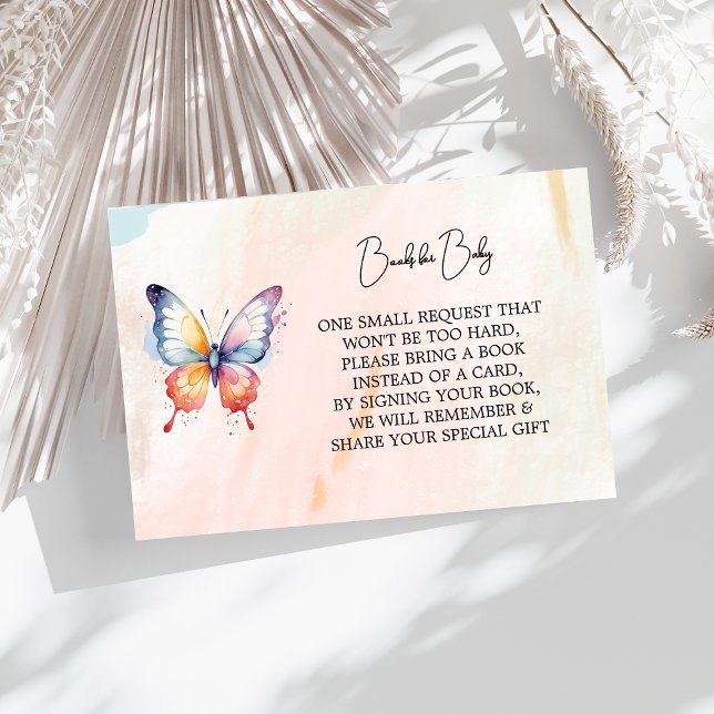 A little butterfly pastel whimsical Baby Shower  Enclosure Card (Creator Uploaded)