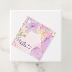A little butterfly pastel whimsical Baby Shower  F Favor Tags