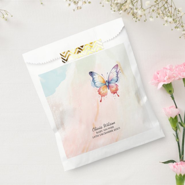 A little butterfly pastel whimsical Baby Shower  Favor Bag (Sealed)
