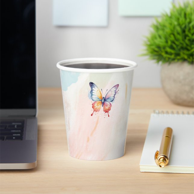 A little butterfly pastel whimsical Baby Shower  Paper Cups (Insitu)