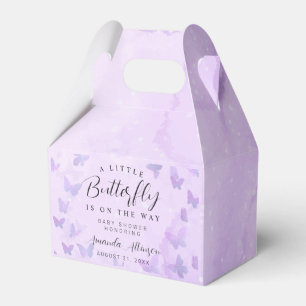 A Little Butterfly Purple Baby Shower Favor Boxes