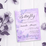 A Little Butterfly Purple Baby Shower Invitation at Zazzle