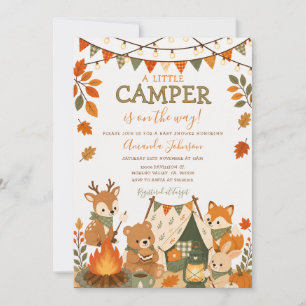 A Little Camper Baby Shower Fall Autumn Woodland Invitation