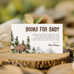 A little Camper Bear Books for Baby Boy Shower Enclosure Card