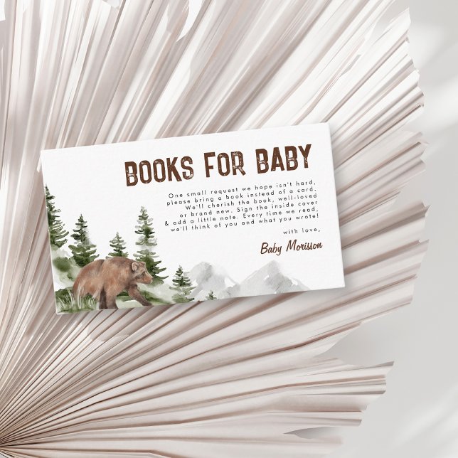 A little Camper Bear Books for Baby Boy Shower Enclosure Card (Creator Uploaded)