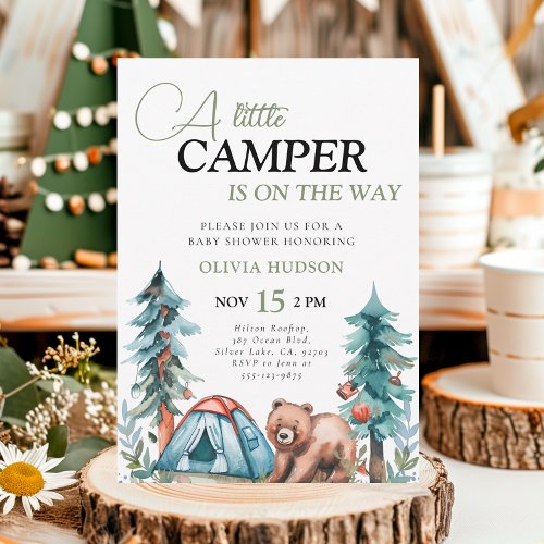A Little Camper Forest Baby Shower Invitation