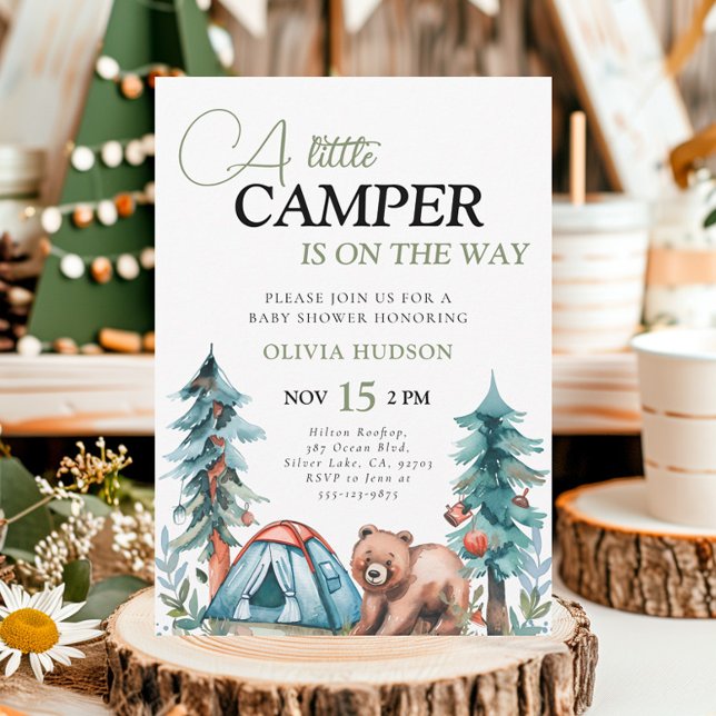 A Little Camper Forest Baby Shower Invitation (Creator Uploaded)