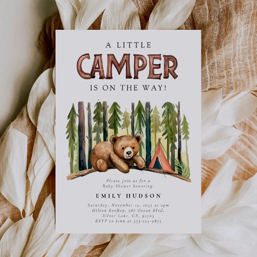 A Little Camper Forest Baby Shower Invitation