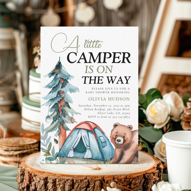 A Little Camper Forest Baby Shower Invitation (Creator Uploaded)