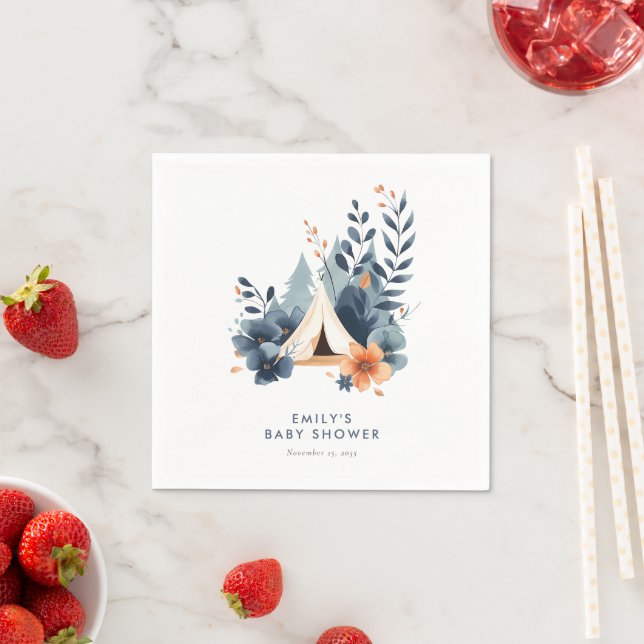 A Little Camper Forest Baby Shower Napkins (Insitu)