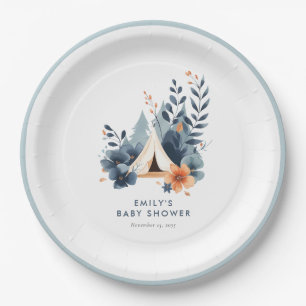 A Little Camper Forest Baby Shower Paper Plates