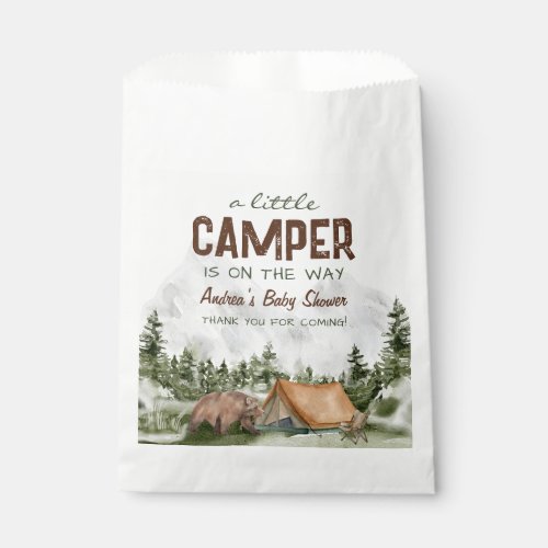 A little Camper is on the Way Baby Boy Shower Favor Bag