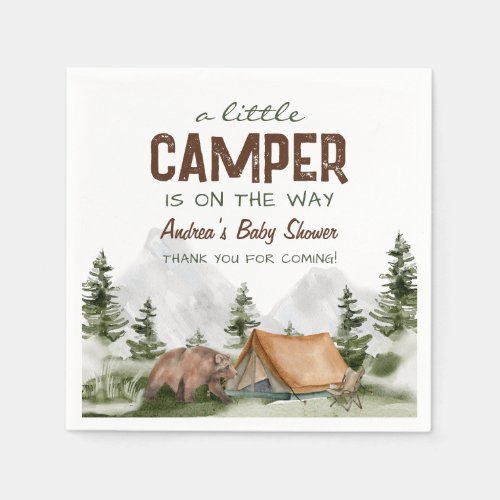 A little Camper is on the Way Baby Boy Shower Napkins