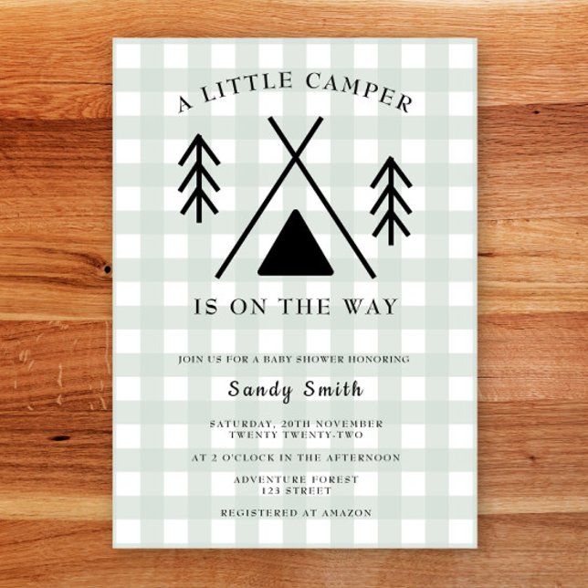 A Little Camper is on the way Baby Shower  Invitation (Creator Uploaded)