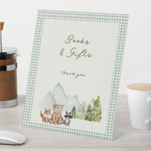 A Little Camper Woodland Baby Shower  Pedestal Sign