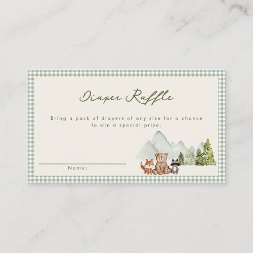 A Little Camper Woodland Rustic Baby Shower Enclosure Card