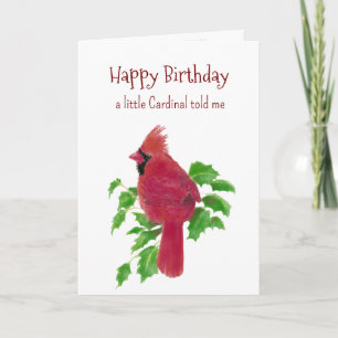 A Little Cardinal Personality Birthday Fun Bird Card