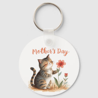 A Little Cat’s Gift for Mom Keychain