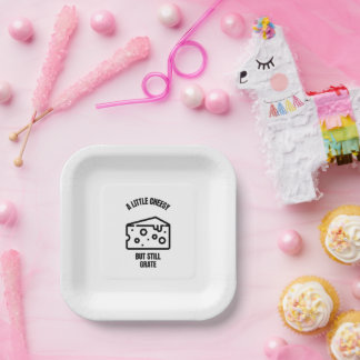 A little cheesy funny cheese pun jokes paper plates