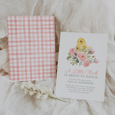 A Little Chick is About to Hatch Baby Shower Invitation