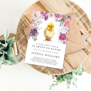 A Little Chick is About to Hatch Baby Shower Invitation