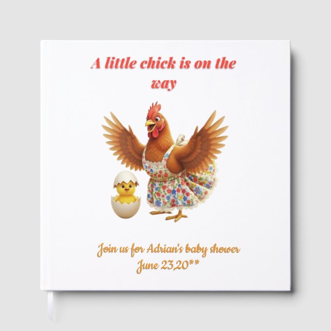 A little chick is on the way  foil guest book  (Front)