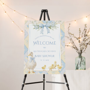 A Little Chickadee Blue Yellow Cute Baby Shower Foam Board