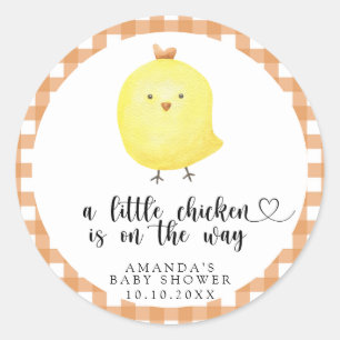 A little chicken is on the way - Baby Shower Classic Round Sticker