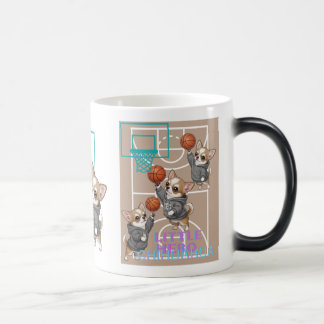 A little Chihuahua who loves basketball Color Morph Mug
