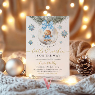 A Little Cookie Baubles Gingerbread Baby Shower  Invitation