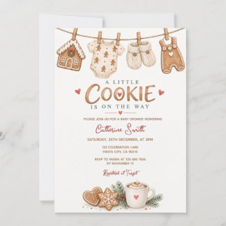 A Little Cookie Gingerbread Baby Shower Invitation