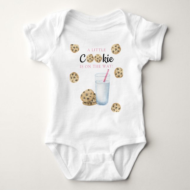 A Little Cookie is on the way Baby shower Baby Bodysuit (Front)