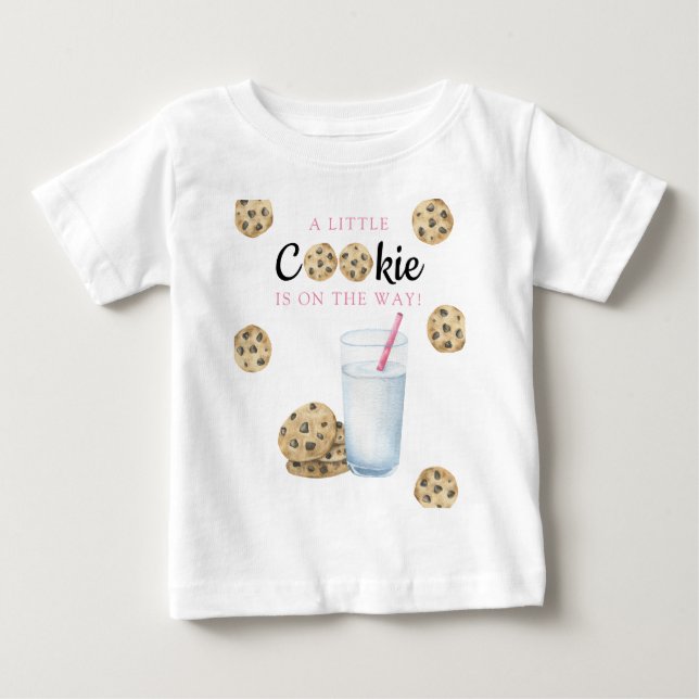 A Little Cookie is on the way Baby shower Baby T-Shirt (Front)