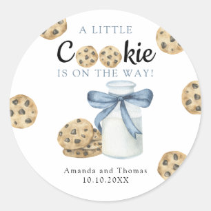 A Little Cookie is on the way Baby shower Classic Round Sticker