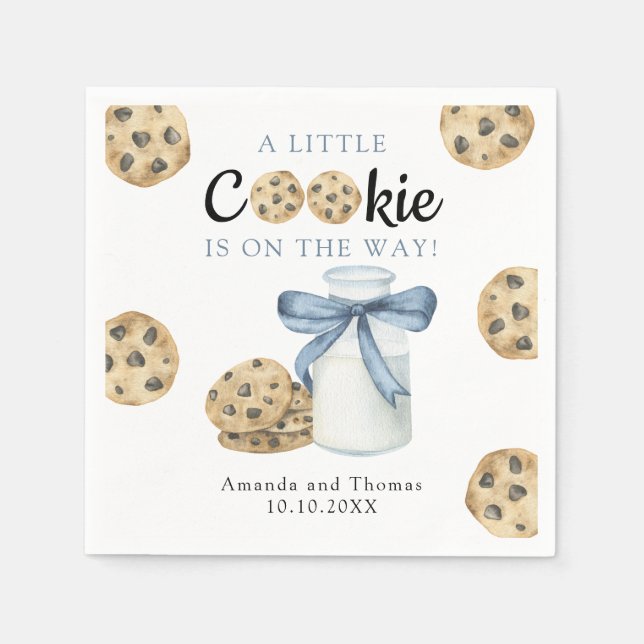 A Little Cookie is on the way Baby shower Napkins (Front)