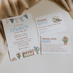 A Little Cow Boy Rodeo Brown West Baby Shower Invitation