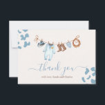 A little Cowboy Baby Shower Blue Thank You Card<br><div class="desc">A little Cowboy Baby Shower Blue Thank You Card</div>