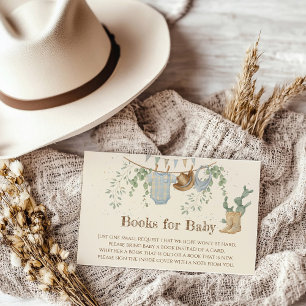 A Little Cowboy Baby Shower Book for Baby Enclosure Card