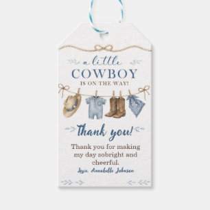 A Little Cowboy Baby Shower Boy Gift Tags