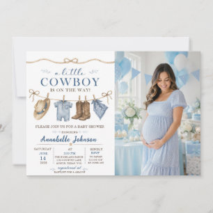 A Little Cowboy Baby Shower Boy Invitation