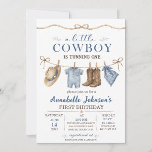 A Little Cowboy Baby Shower Boy Invitation