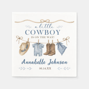 A Little Cowboy Baby Shower Boy Napkins
