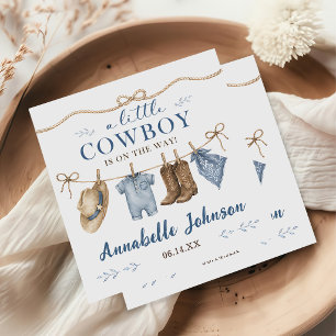 A Little Cowboy Baby Shower Boy Napkins